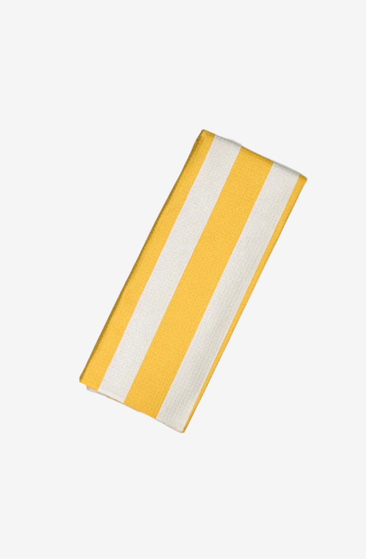 The Lounger Dish Towel in Teal – eco-friendly, quick-dry kitchen tea towel in bright yellow and white stripes