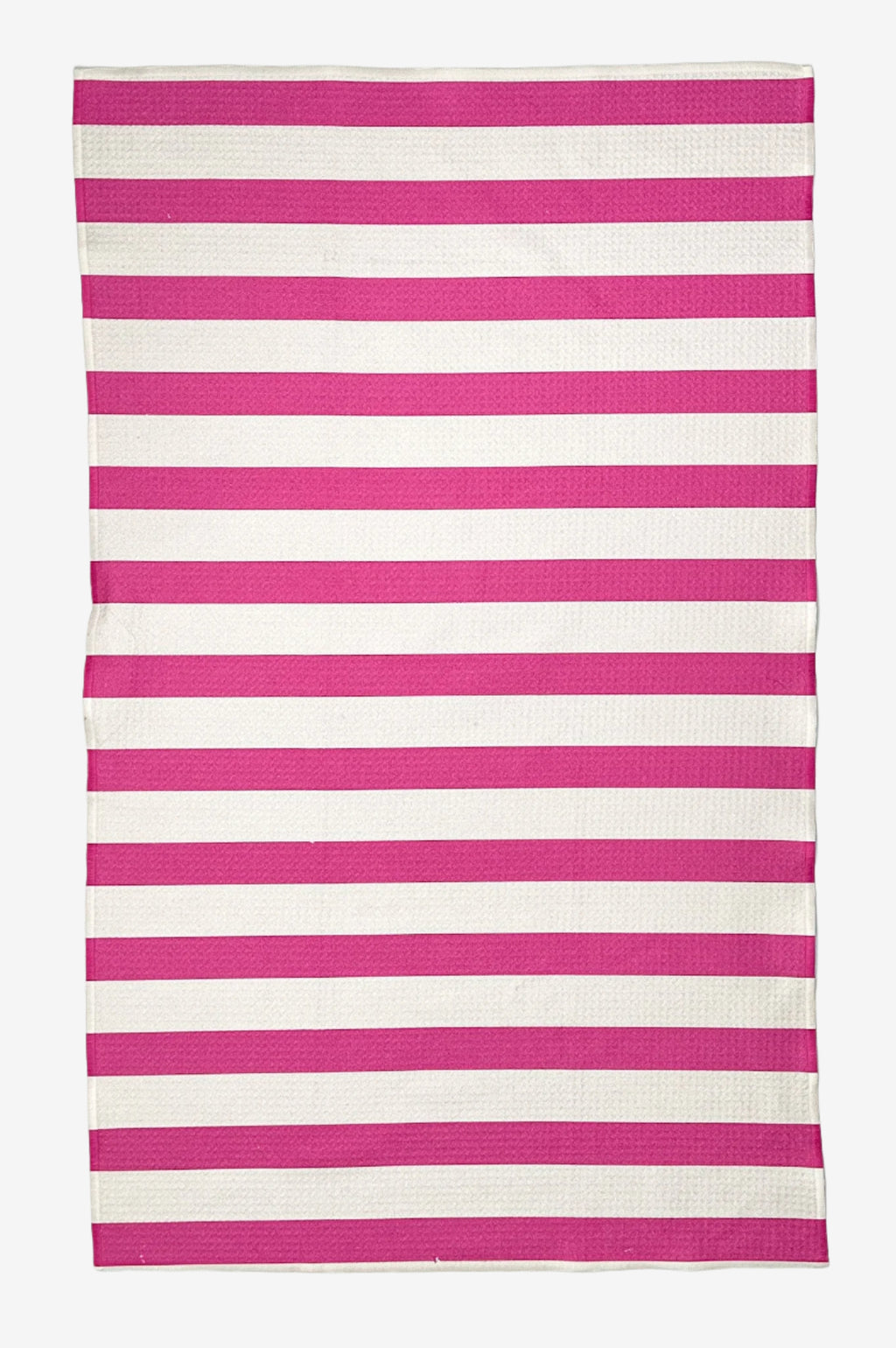The Splash Dish Towel in Hot Pink – eco-friendly, quick-dry kitchen tea towel in Pink and white stripes
