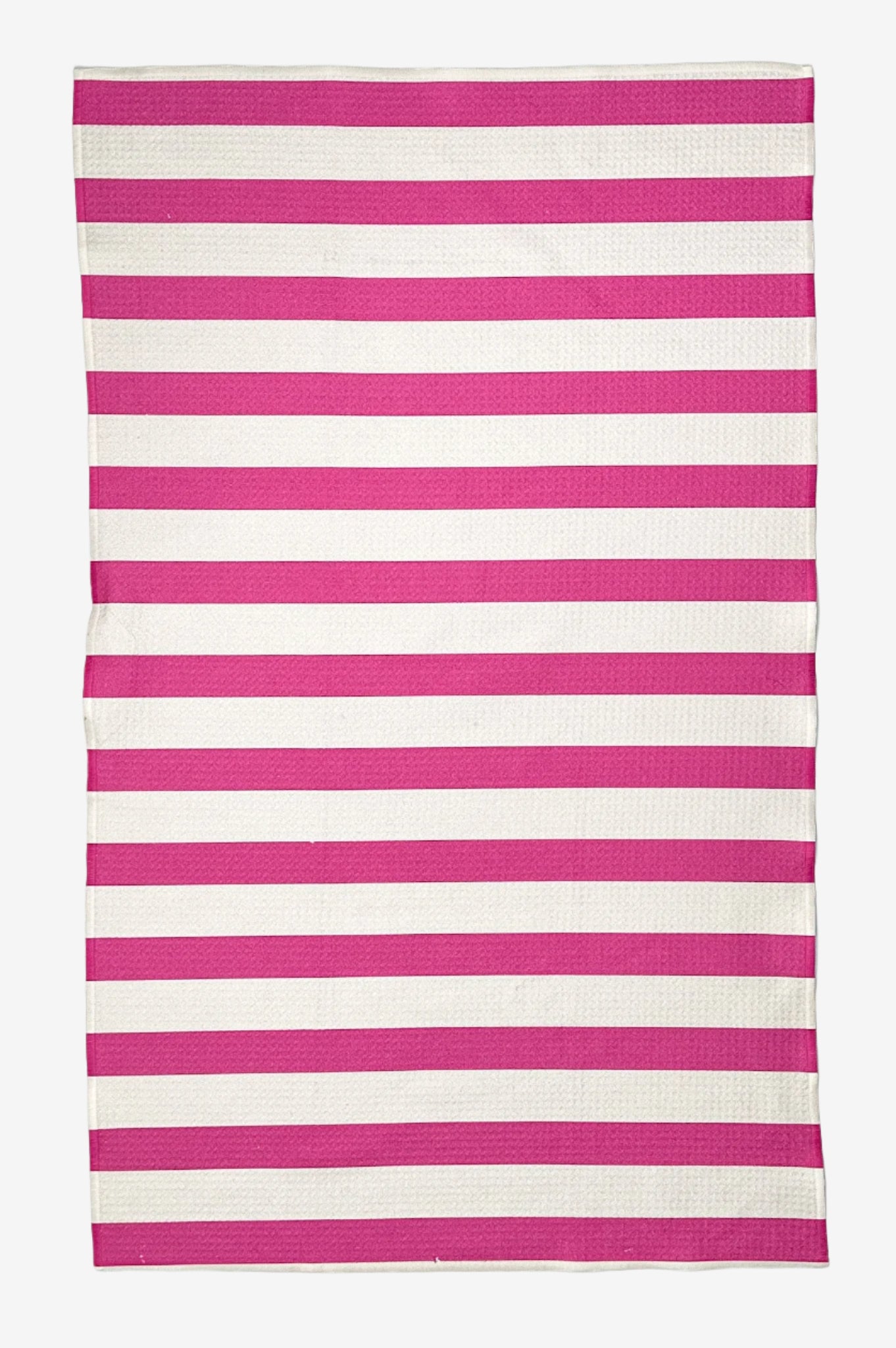 The Splash Dish Towel in Hot Pink – eco-friendly, quick-dry kitchen tea towel in Pink and white stripes