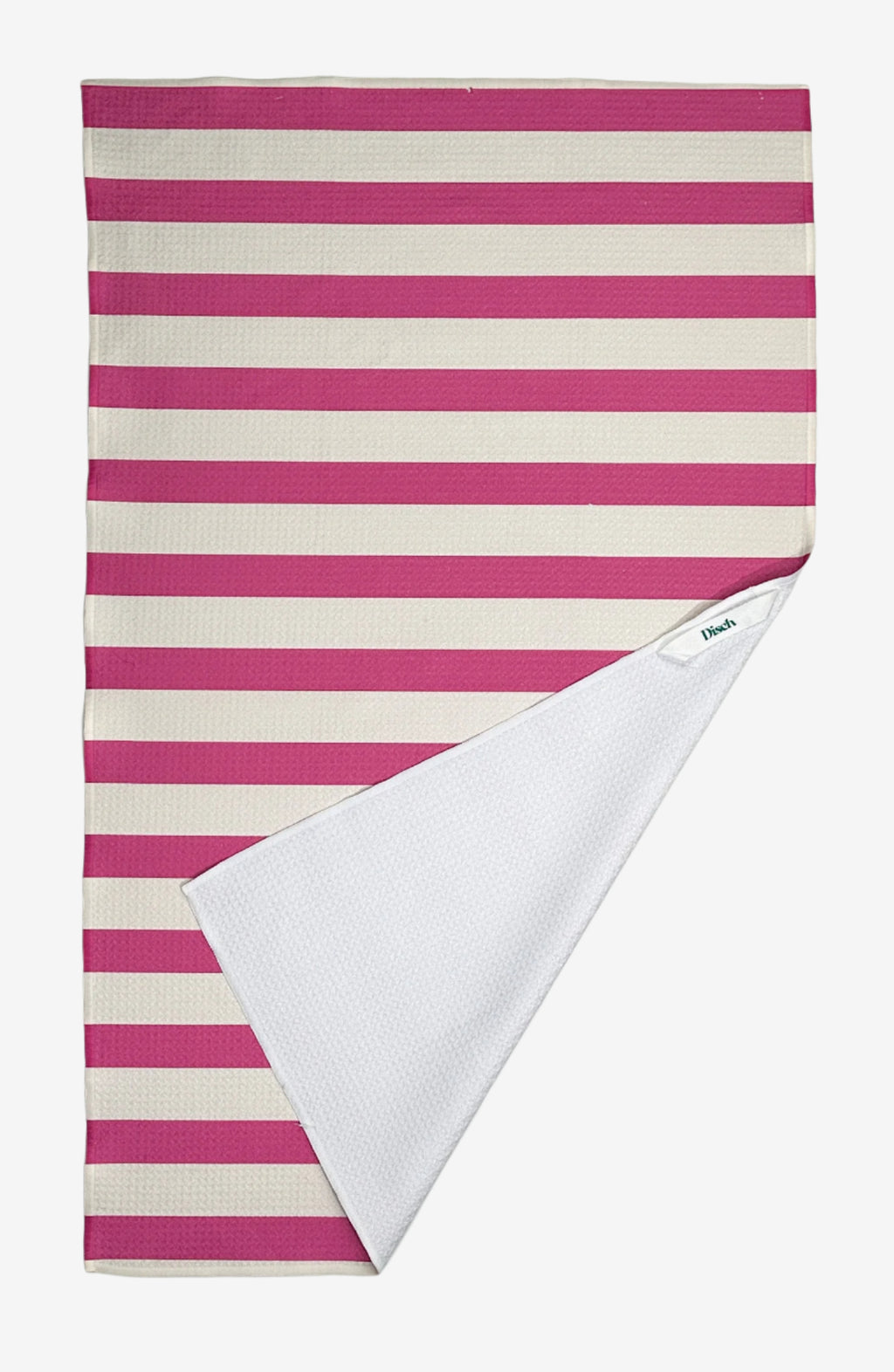 The Splash Dish Towel in Hot Pink – eco-friendly, quick-dry kitchen tea towel in Pink and white stripes
