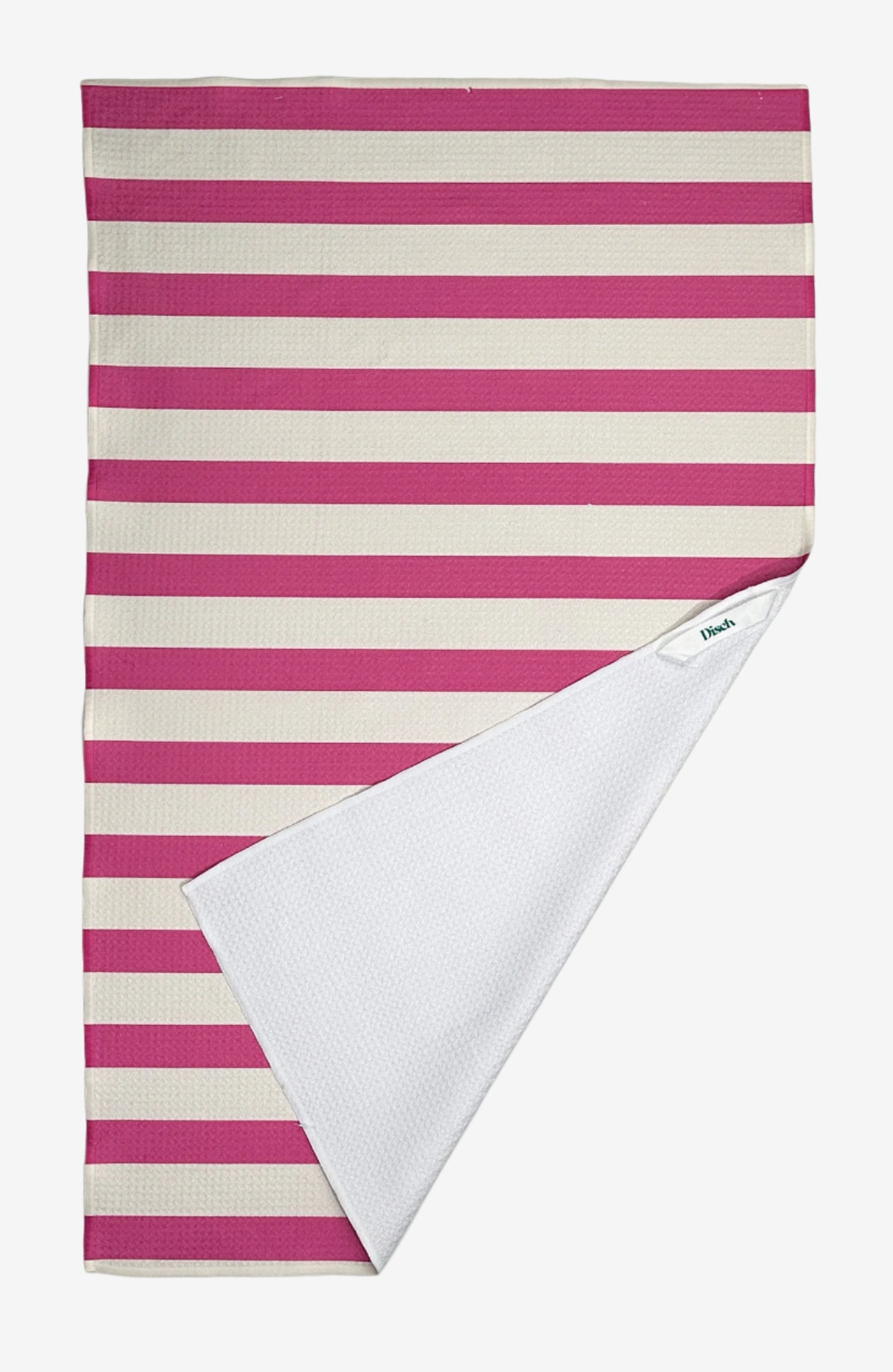 The Splash Dish Towel in Hot Pink – eco-friendly, quick-dry kitchen tea towel in Pink and white stripes