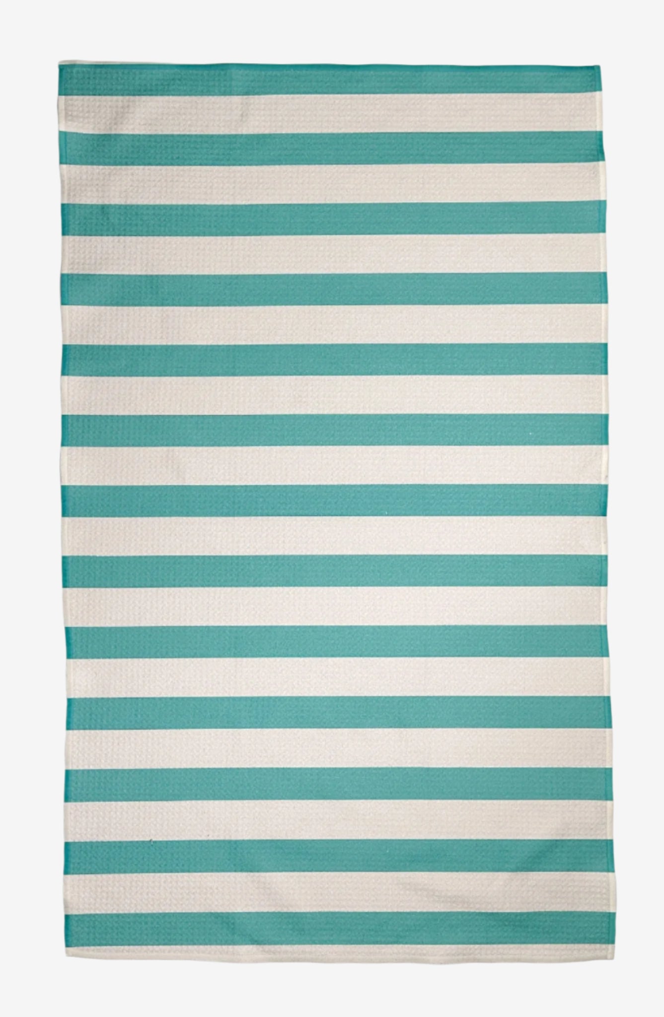 The Splash Dish Towel in Teal – eco-friendly, quick-dry kitchen tea towel in Teal and white stripes