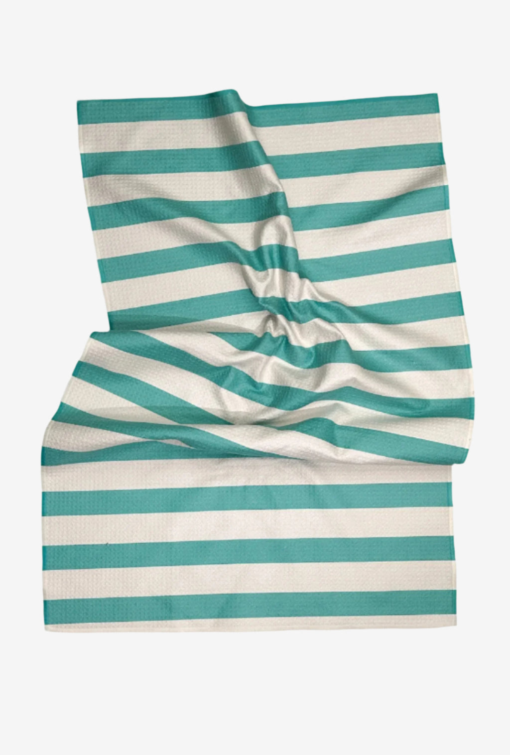 The Splash Dish Towel in Teal – eco-friendly, quick-dry kitchen tea towel in Teal and white stripes