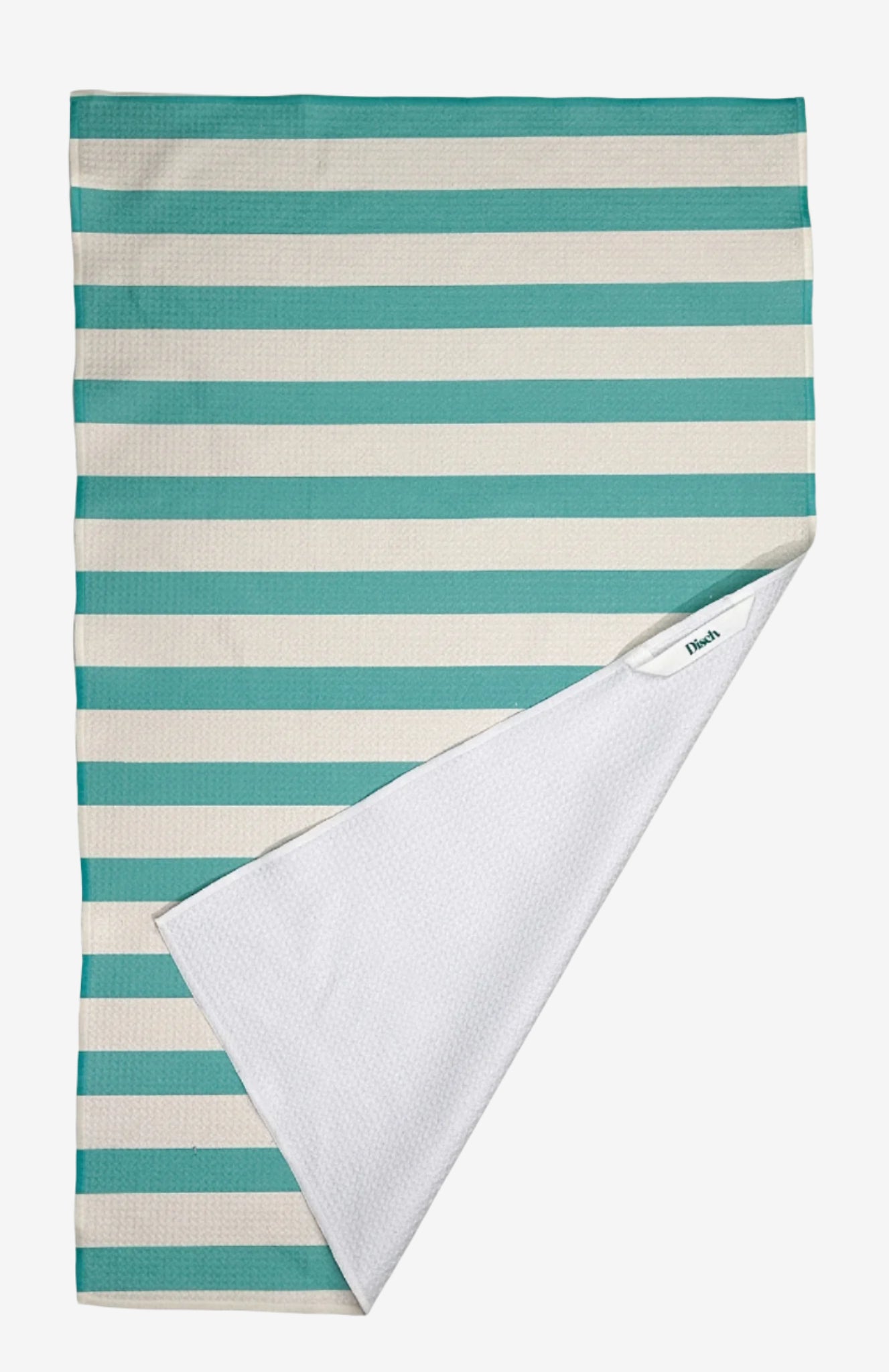 The Splash Dish Towel in Teal – eco-friendly, quick-dry kitchen tea towel in Teal and white stripes