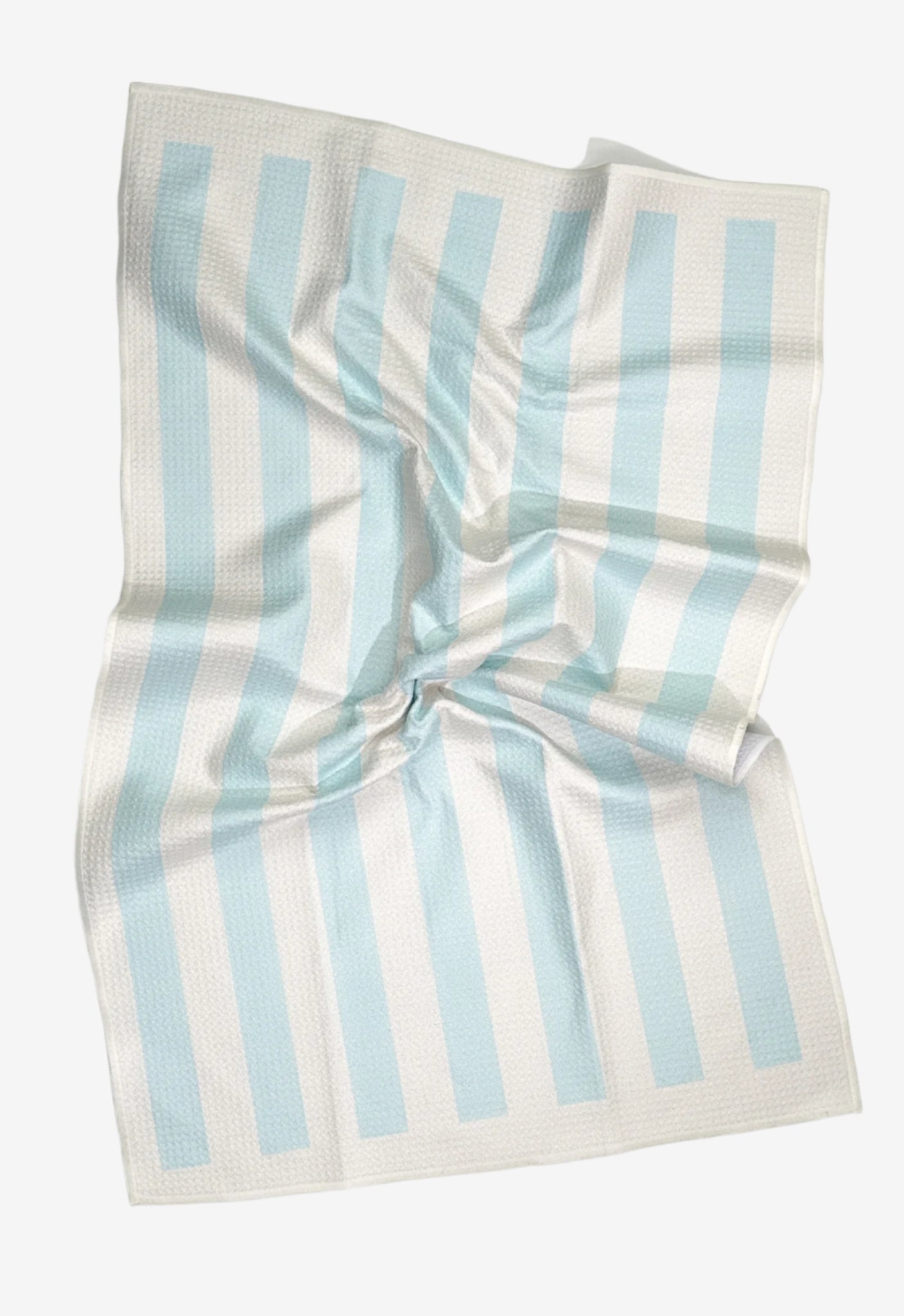The Sugar Stripe Dish Towel in Cotton Candy – eco-friendly, quick-dry kitchen tea towel in blue and white