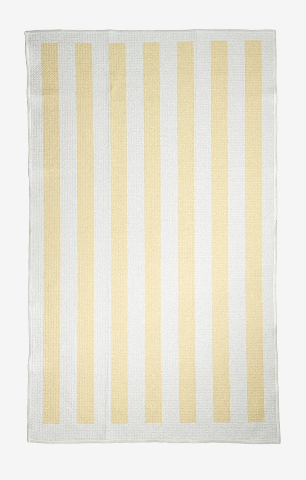 The Sugar Stripe Dish Towel in lemon green – eco-friendly, quick-dry kitchen tea towel in yellow and white