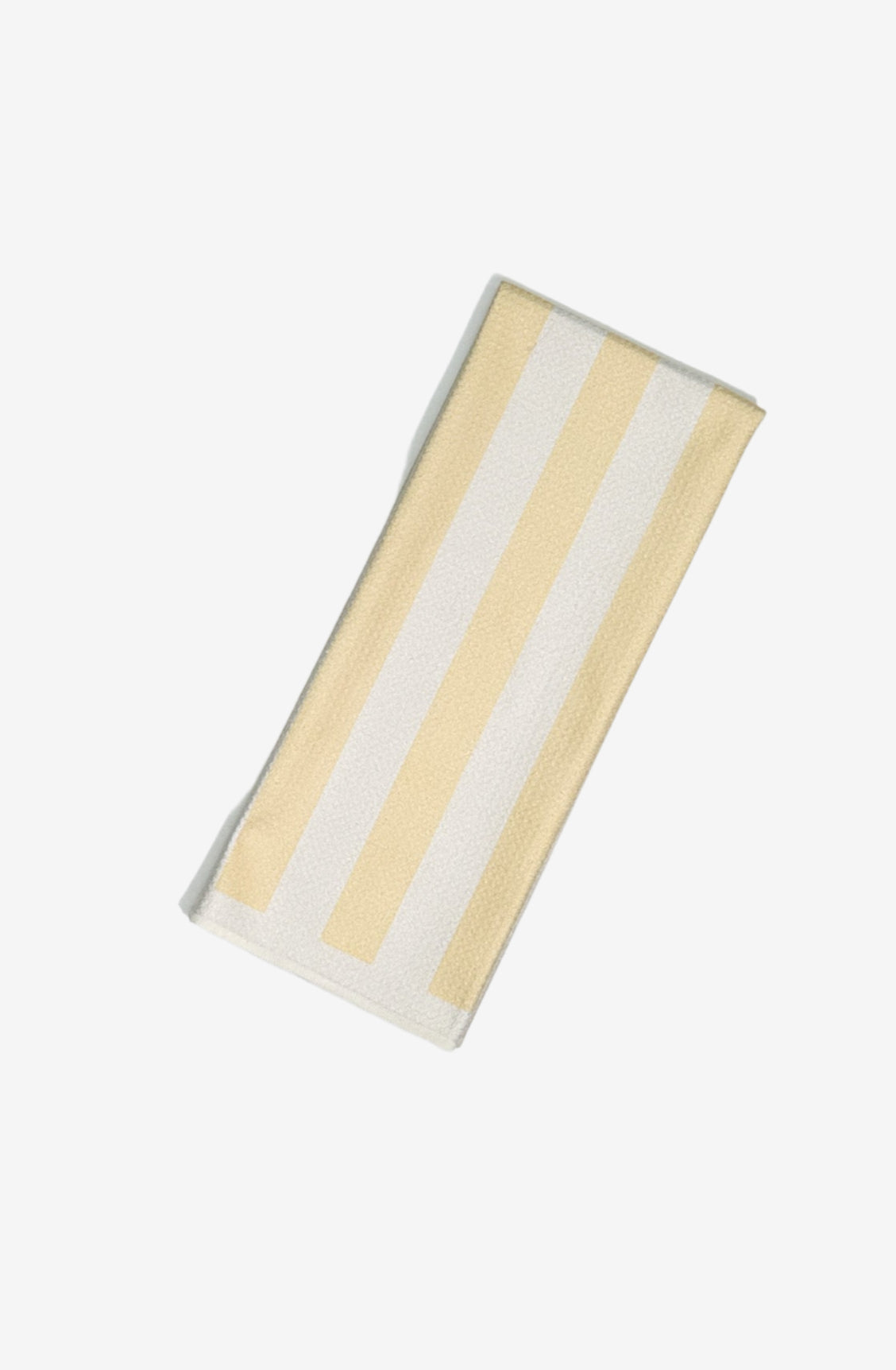 The Sugar Stripe Dish Towel in lemon green – eco-friendly, quick-dry kitchen tea towel in yellow and white