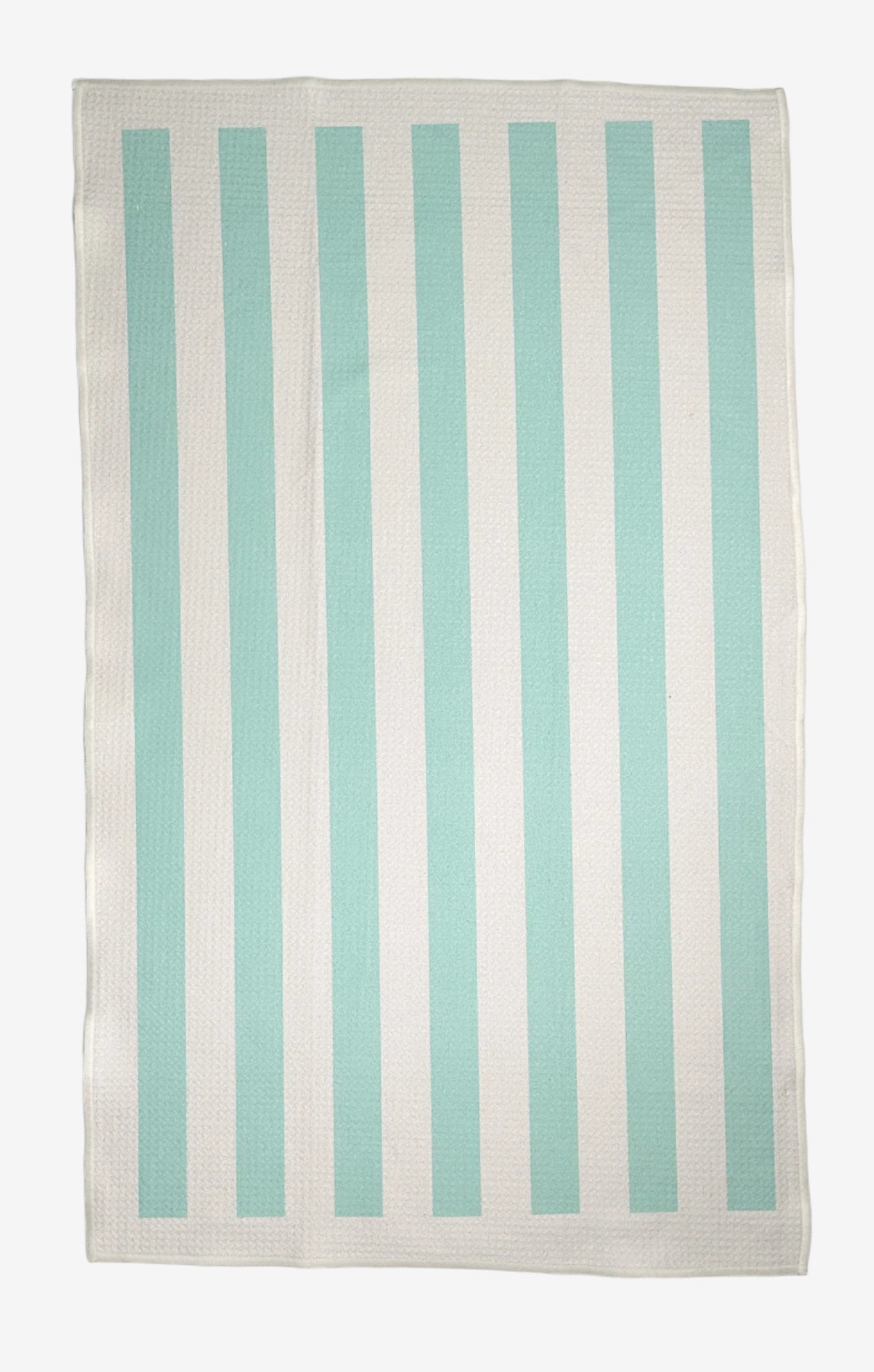 The Sugar Stripe Dish Towel in Mint green – eco-friendly, quick-dry kitchen tea towel in green and white