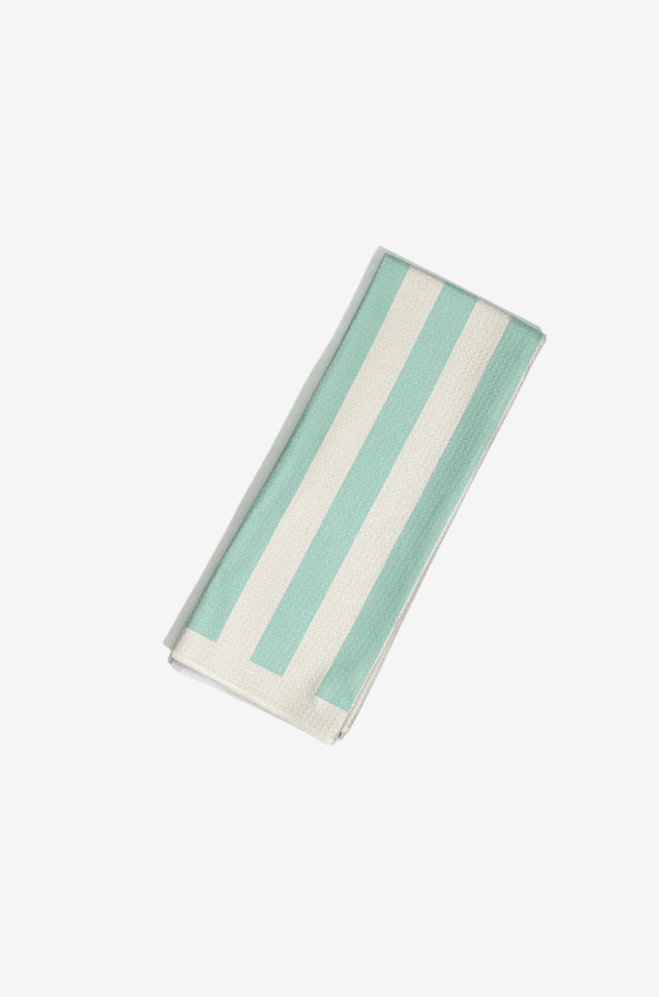 The Sugar Stripe Dish Towel in Mint green – eco-friendly, quick-dry kitchen tea towel in green and white