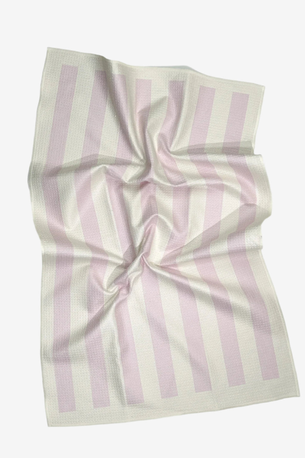 The Sugar Stripe Dish Towel in Strawberry Cream – the best eco-friendly, quick-dry kitchen tea towel