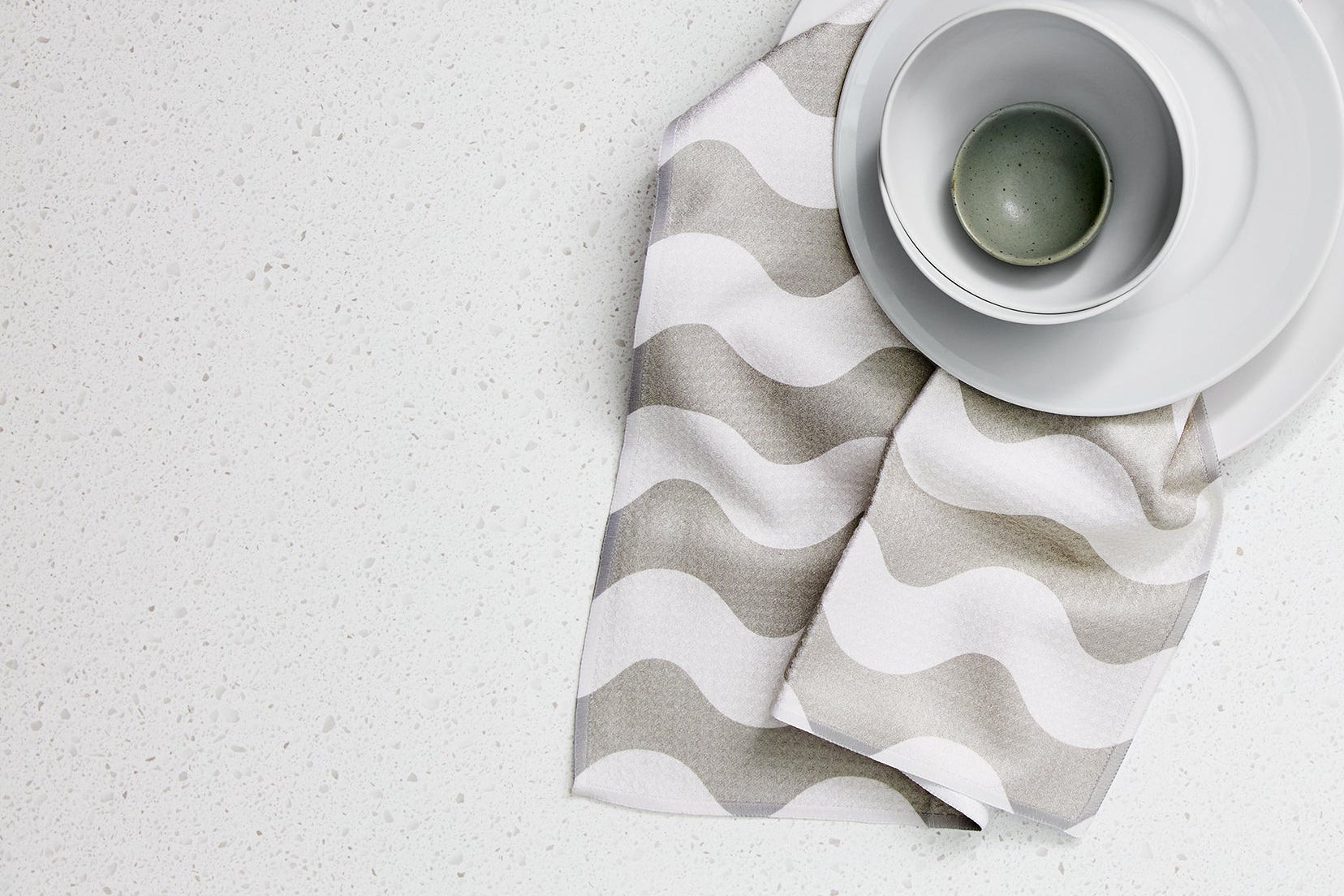 Striped Modern Minimal Grey and white tea towel 