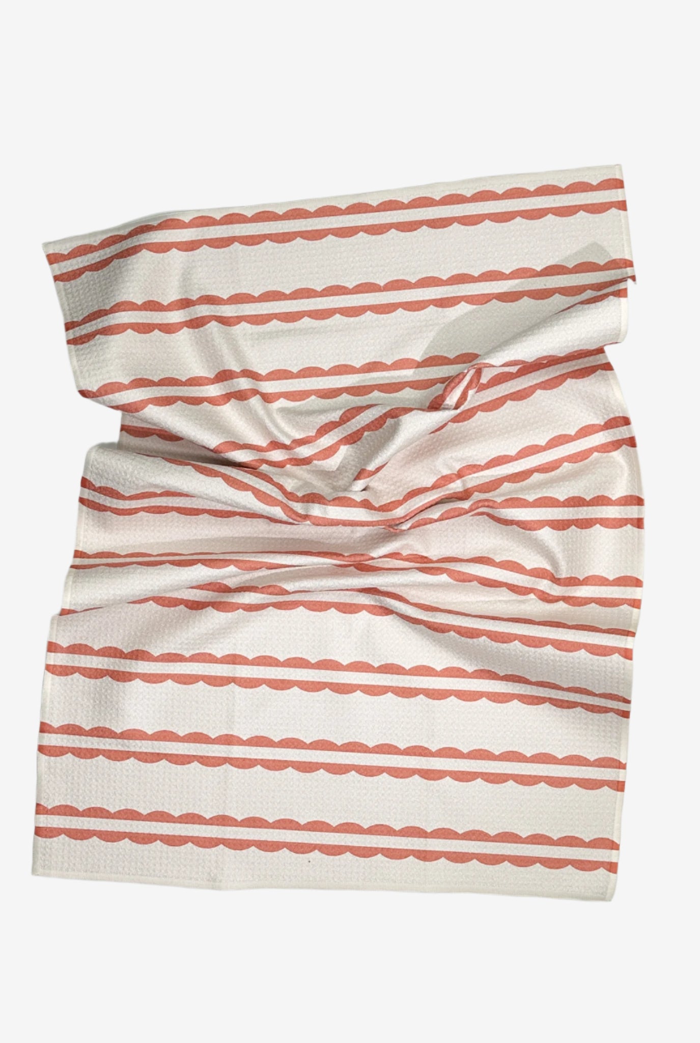 The Marina Dish Towel in Coral – recycled, quick-dry kitchen towel