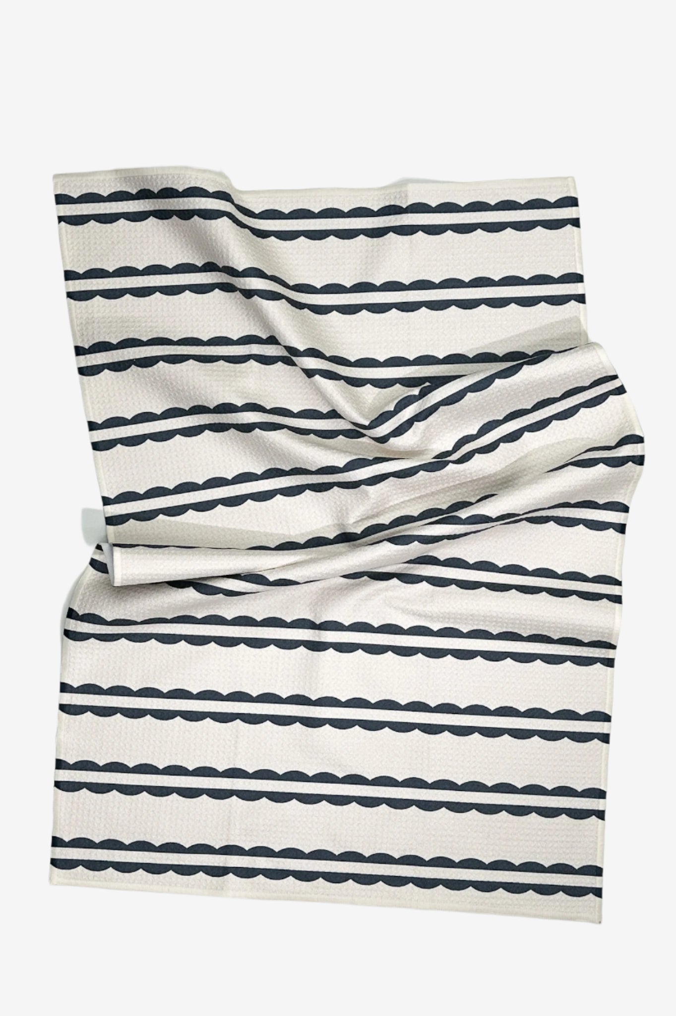 The Marina Dish Towel in Navy – sustainable kitchen tea towel made from recycled plastic 