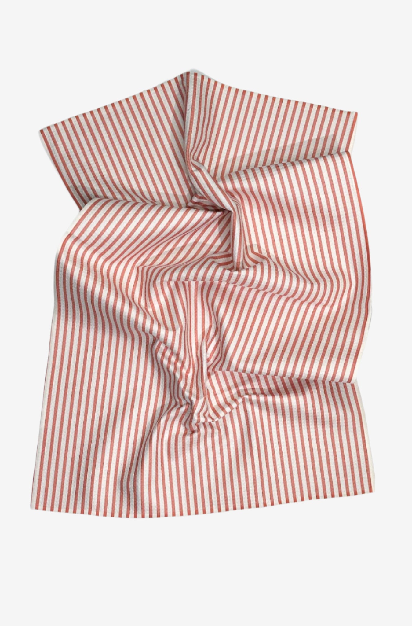 The Seersucker Tea Towel in Coral – Made from Recycled Plastic