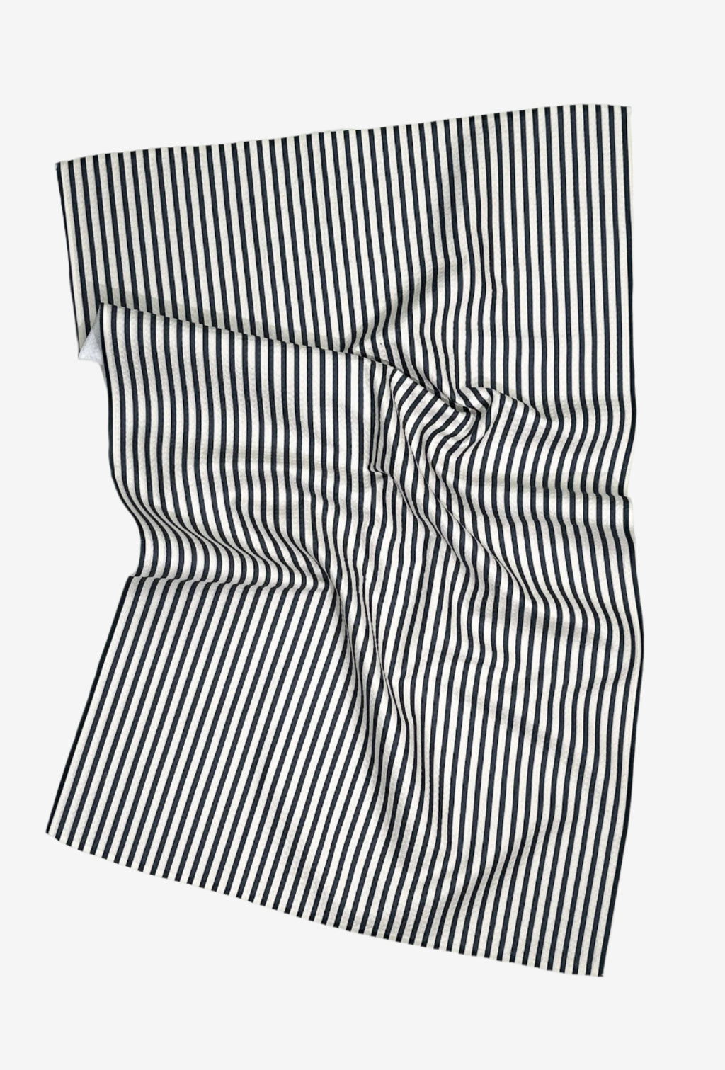 The Seersucker Dish Towel in Navy – the best eco-friendly kitchen tea towel made from recycled plastic in blue and white