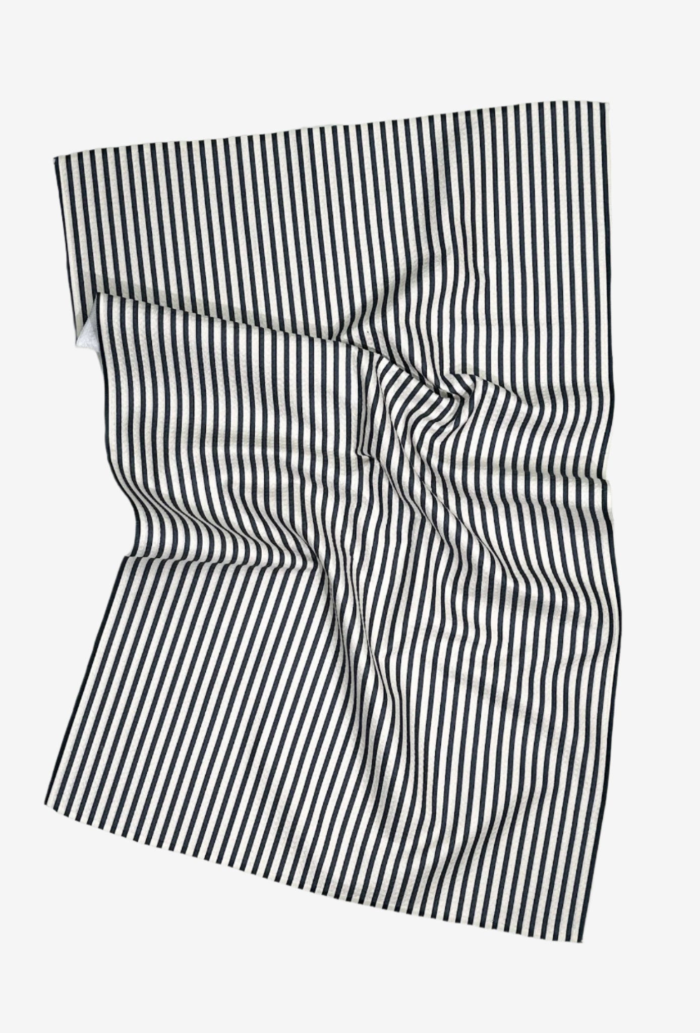 The Seersucker Dish Towel in Navy – the best eco-friendly kitchen tea towel made from recycled plastic in blue and white