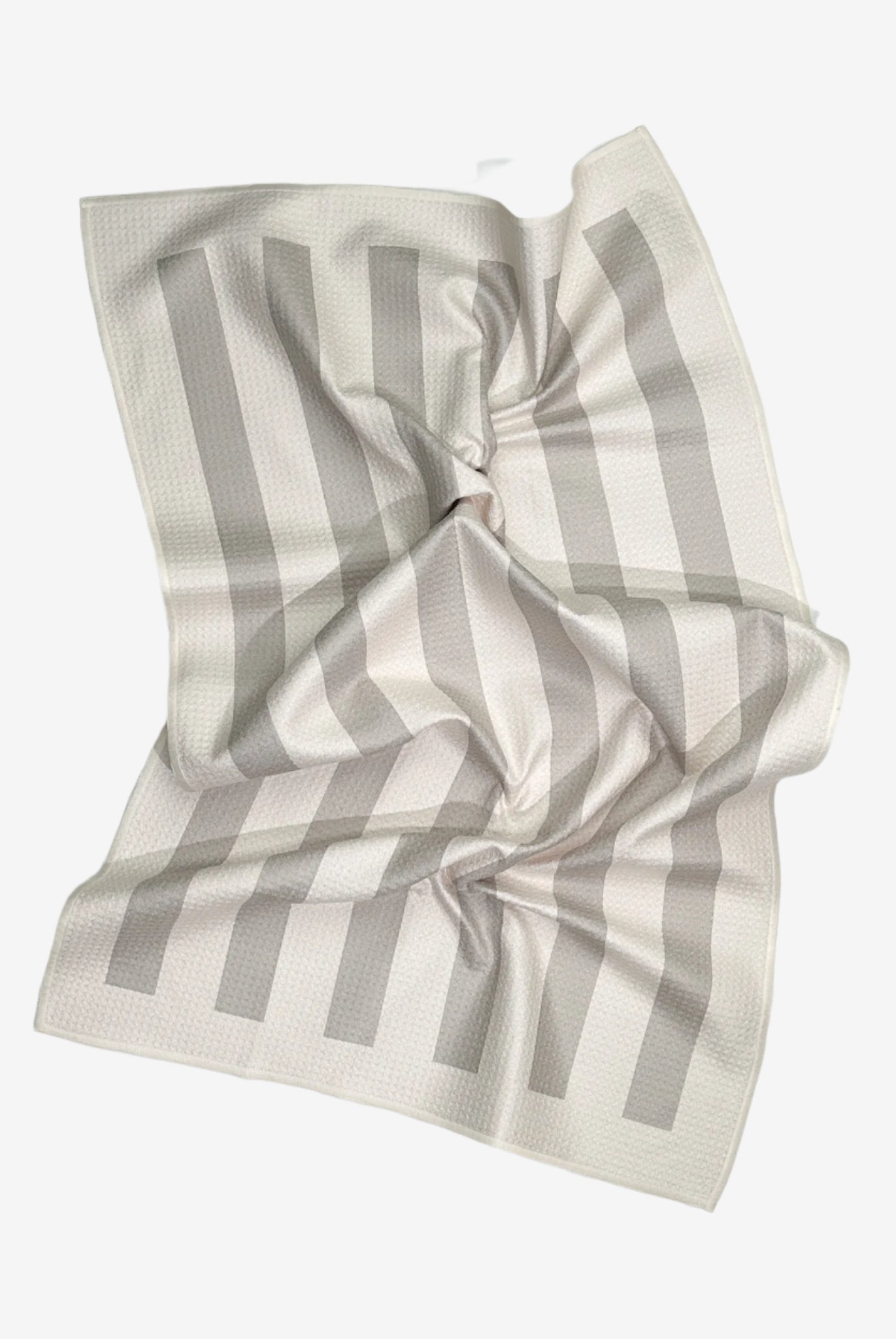 The Umbrella Dish Towel in grey – eco-friendly, neutral striped kitchen tea towel